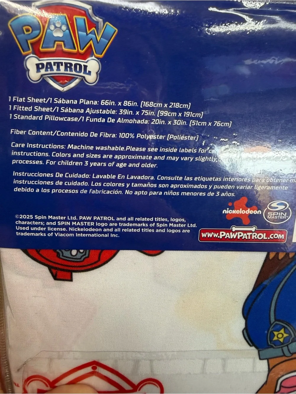Paw Patrol Kids Bedding Label